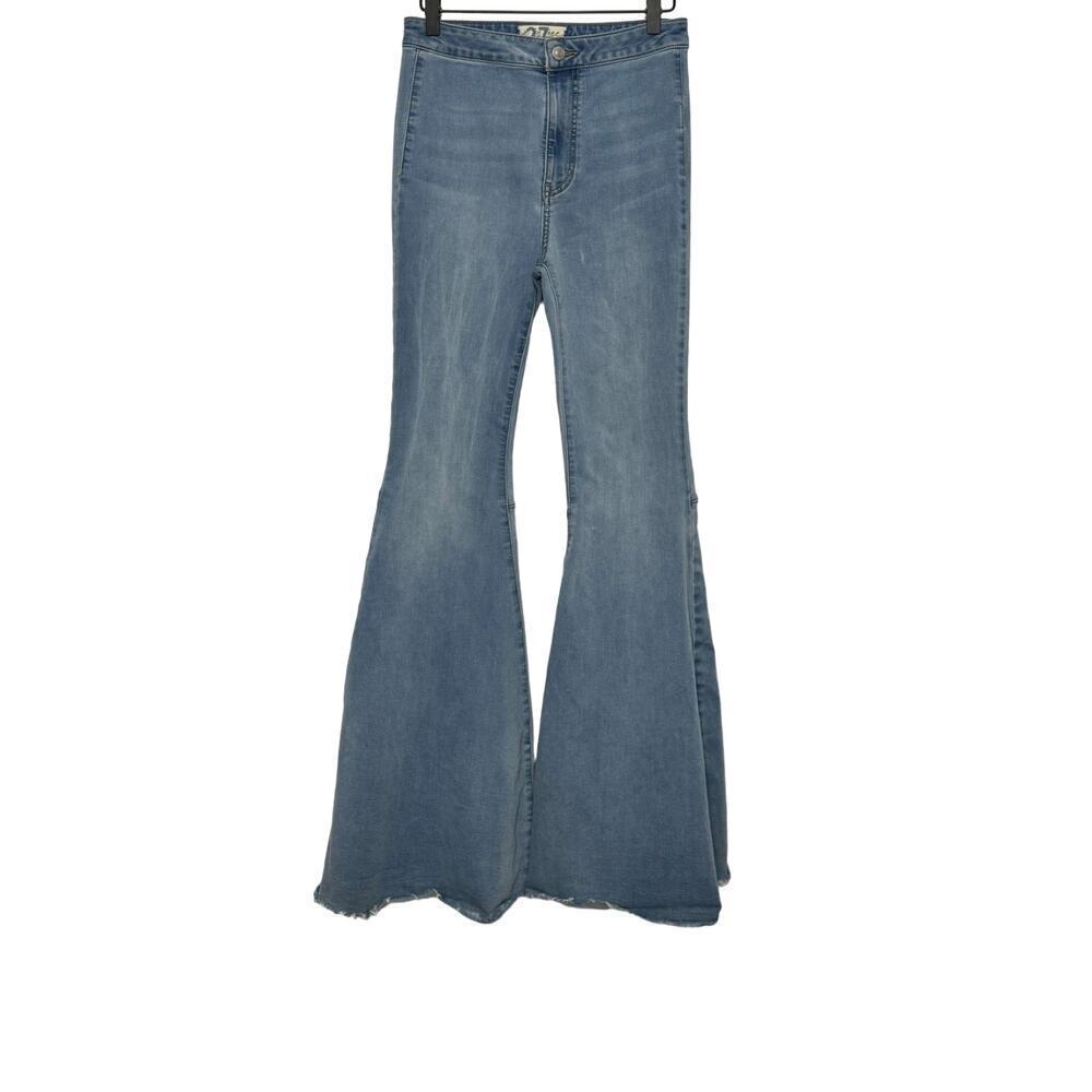 Free People Light Blue High-Waist Flare Jeans
